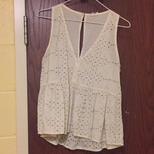 White eyelet tank